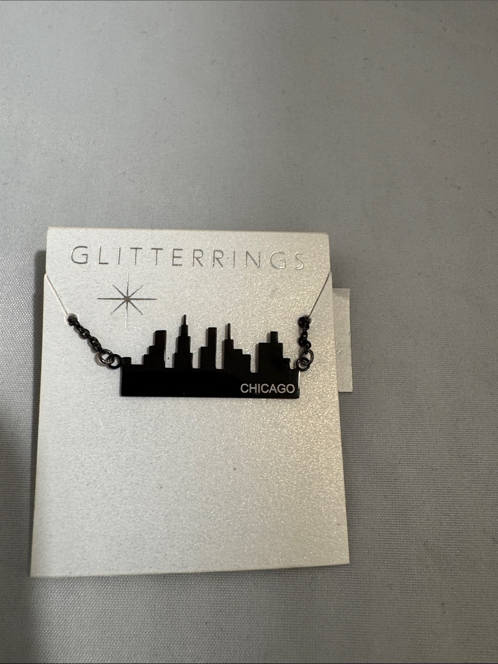 Chicago Skyline Necklace in Black